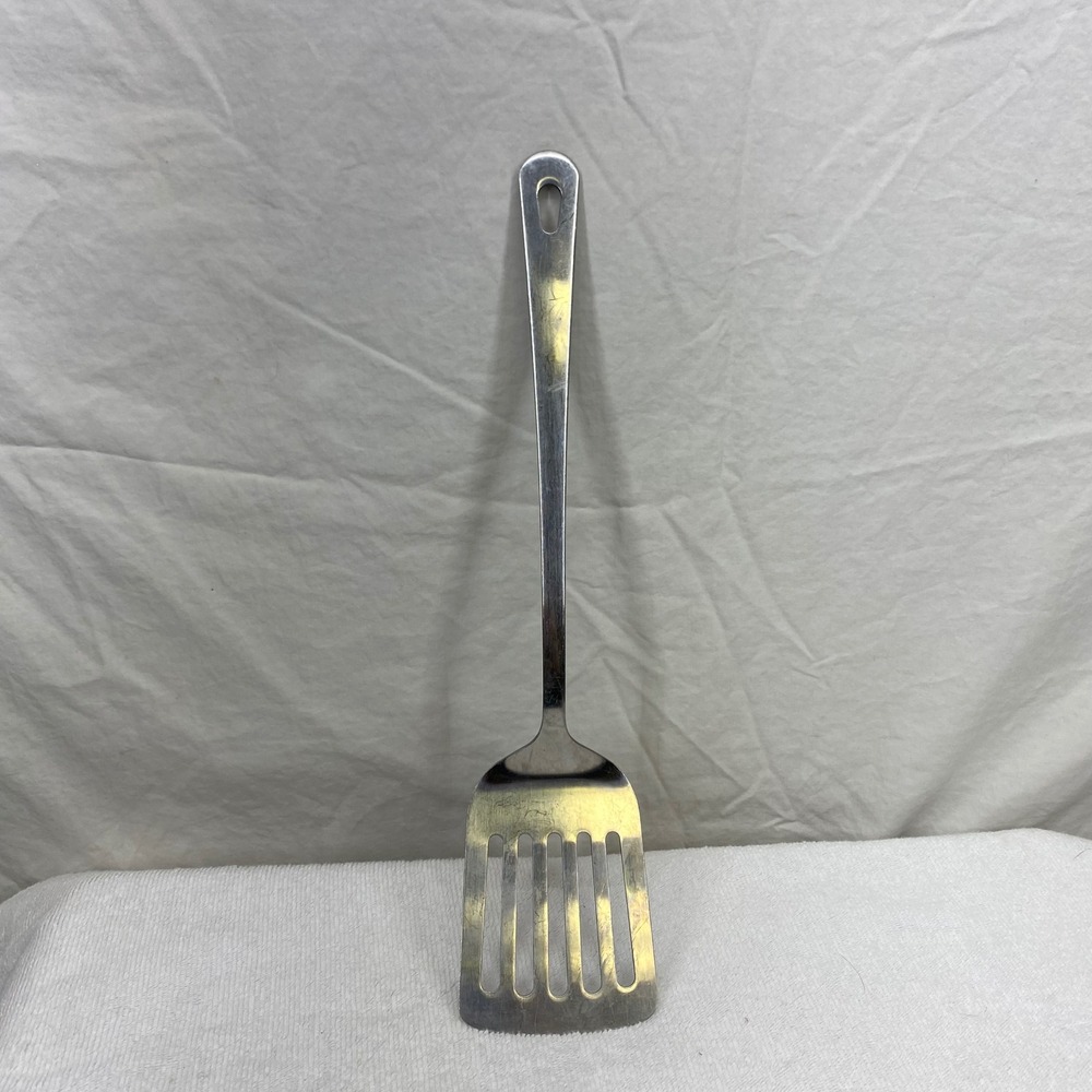 IKEA 224 58 Stainless Steel Slotted Turner Spatula Silver Long Handle 13.5"